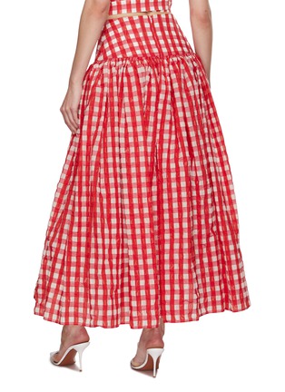 Back View - Click To Enlarge - ALAÏA - Gingham Maxi Skirt