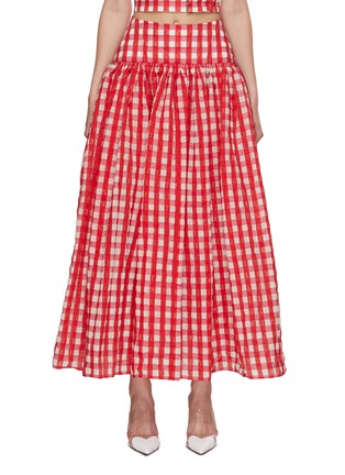 Main View - Click To Enlarge - ALAÏA - Gingham Maxi Skirt
