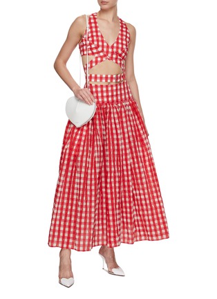 Figure View - Click To Enlarge - ALAÏA - Gingham Maxi Skirt