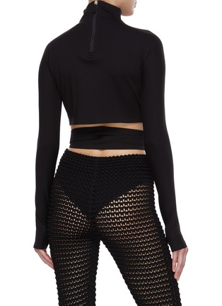 Back View - Click To Enlarge - ALAÏA - Velcro Band Cropped Sports Top