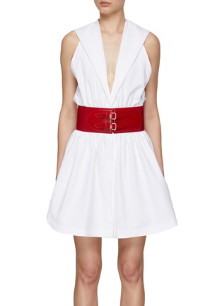 Main View - Click To Enlarge - ALAÏA - Belted Hooded Mini Dress