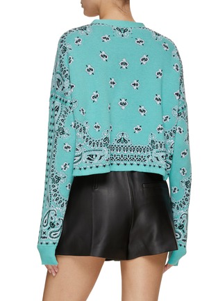 Back View - Click To Enlarge - AMIRI - Cropped Bandana Intarsia Knit Cardigan