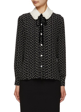 Main View - Click To Enlarge - ALESSANDRA RICH - Heart Print Silk Blouse