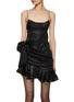 Main View - Click To Enlarge - ALESSANDRA RICH - Laminated Silk Mini Dress