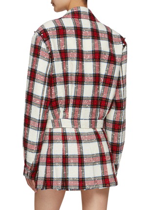Back View - Click To Enlarge - ALESSANDRA RICH - Lurex Checked Cropped Bomber
