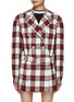 Main View - Click To Enlarge - ALESSANDRA RICH - Lurex Checked Cropped Bomber