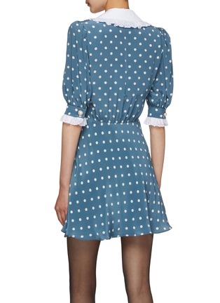 Back View - Click To Enlarge - ALESSANDRA RICH - Polka Dot Ruffle Collar Mini Dress