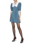 Figure View - Click To Enlarge - ALESSANDRA RICH - Polka Dot Ruffle Collar Mini Dress