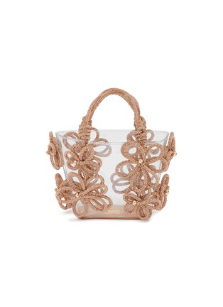 Main View - Click To Enlarge - CULT GAIA - Nano ‘Bloom’ Crystal Embellished Flower Motif Top Handle Bag