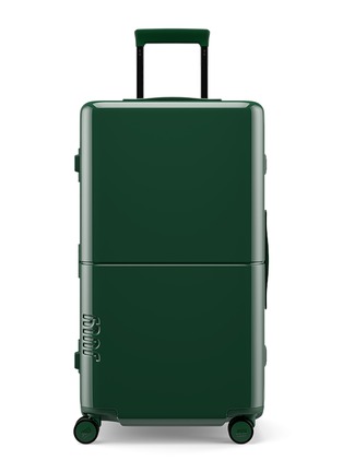 Main View - Click To Enlarge - JULY - Checked Trunk Suitcase — Deep Green