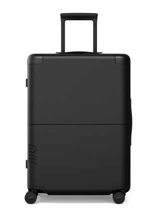 Main View - Click To Enlarge - JULY - Checked Suitcase — Charcoal Black