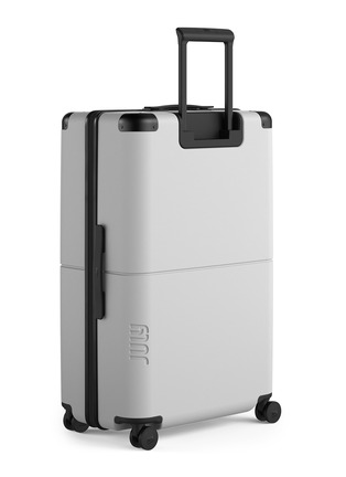 Front View - Click To Enlarge - JULY - Checked Plus Suitcase — Monochrome