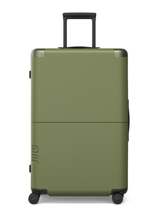Main View - Click To Enlarge - JULY - Checked Plus Suitcase — Moss Green