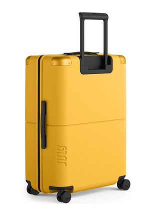 Front View - Click To Enlarge - JULY - Checked Suitcase — Marigold Yellow