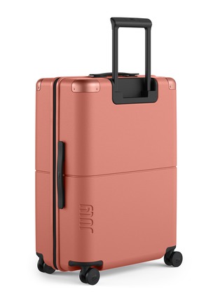 Front View - Click To Enlarge - JULY - Checked Suitcase — Clay