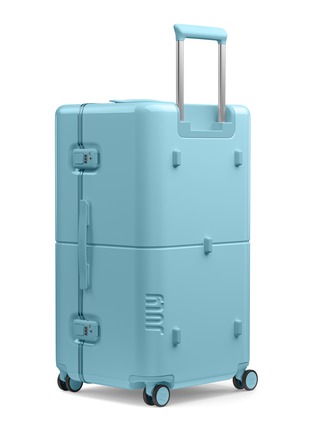 Detail View - Click To Enlarge - JULY - Checked Trunk Suitcase — Coastal Blue