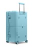 JULY - Checked Trunk Suitcase — Coastal Blue
