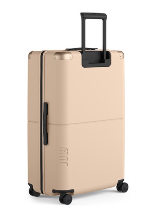Front View - Click To Enlarge - JULY - Checked Plus Suitcase — Sand