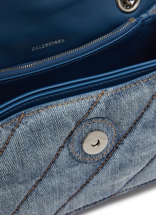 Detail View - Click To Enlarge - BALENCIAGA - Small Crush Denim Shoulder Bag