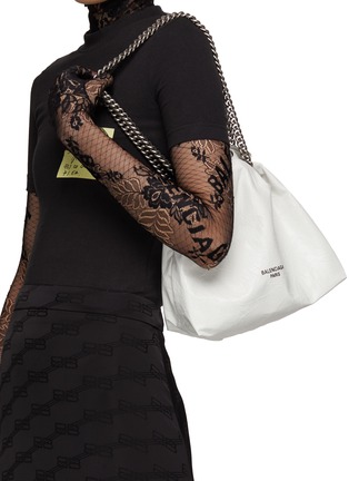 Figure View - Click To Enlarge - BALENCIAGA - Small 'Crush' Chain Handle Leather Tote Bag