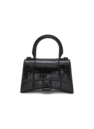 Main View - Click To Enlarge - BALENCIAGA - XS Hourglass Embossed Calf Leather Top Handle Bag