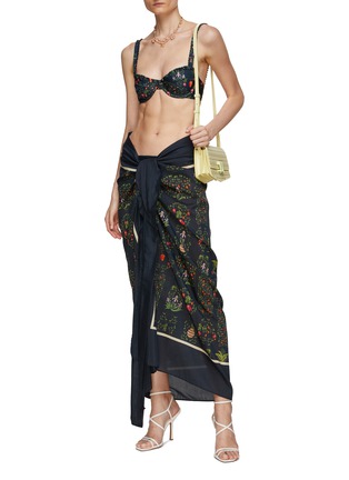 Figure View - Click To Enlarge - AGUA BY AGUA BENDITA - Lavanda Bouquet Midi Wrap Skirt