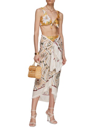 Figure View - Click To Enlarge - AGUA BY AGUA BENDITA - Orquídea Jarrón Midi Wrap Skirt