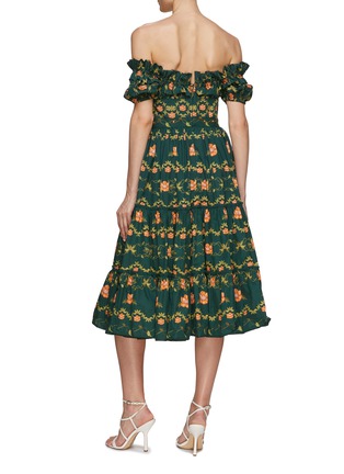 Back View - Click To Enlarge - AGUA BY AGUA BENDITA - Banana Esotérico Midi Dress