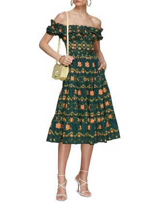Figure View - Click To Enlarge - AGUA BY AGUA BENDITA - Banana Esotérico Midi Dress