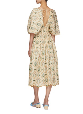Back View - Click To Enlarge - AGUA BY AGUA BENDITA - Frederica Puff Sleeve Midi Dress