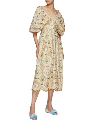 Figure View - Click To Enlarge - AGUA BY AGUA BENDITA - Frederica Puff Sleeve Midi Dress