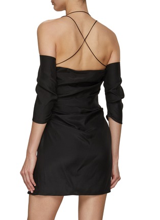Back View - Click To Enlarge - GAUGE81 - Samaca Off Shoulder Silk Mini Dress