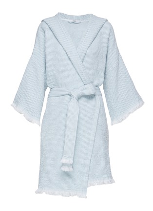 Main View - Click To Enlarge - ABYSS - Bees Hooded Bathrobe Aqua — Extra Large