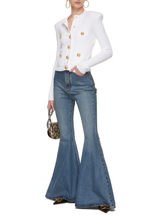 Figure View - Click To Enlarge - BALMAIN - Buttoned Pockets Knit Cardigan