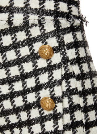  - BALMAIN - 6-Button Pleated Tweed Shorts