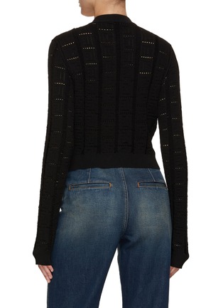 Back View - Click To Enlarge - BALMAIN - Monogram Mesh Knit Top