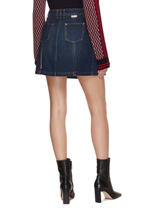 Back View - Click To Enlarge - BALMAIN - Monogram Scarf Pleated Mini Skirt