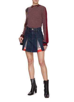 Figure View - Click To Enlarge - BALMAIN - Monogram Scarf Pleated Mini Skirt