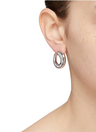 Figure View - Click To Enlarge - MISSOMA - Rhodium Plated Sterling Silver Twisted Medium Stud Earrings