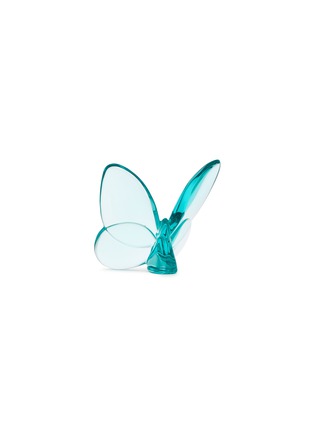  - BACCARAT - Lucky Butterfly Crystal Sculpture —Turquoise Blue