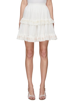 Main View - Click To Enlarge - INNIKA CHOO - Floral Stitching Tiered Mini Skirt