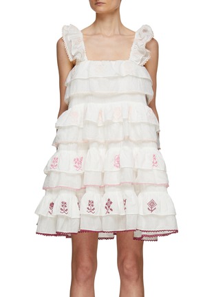 Main View - Click To Enlarge - INNIKA CHOO - Tiered Cotton Mini Dress