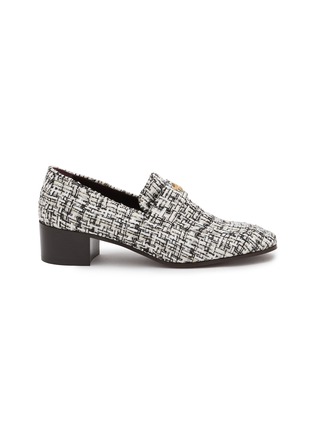 Main View - Click To Enlarge - BOUGEOTTE - Flaneur Heeled Tweed Loafers