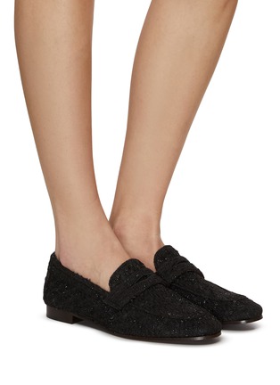 Figure View - Click To Enlarge - BOUGEOTTE - Flaneur Lurex Tweed Loafers