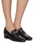 Figure View - Click To Enlarge - BOUGEOTTE - Flaneur Heeled Leather Loafers