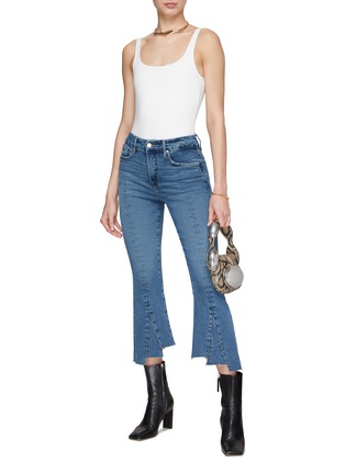 Figure View - Click To Enlarge - GOOD AMERICAN - Good Legs Cropped Mini Boot Jeans
