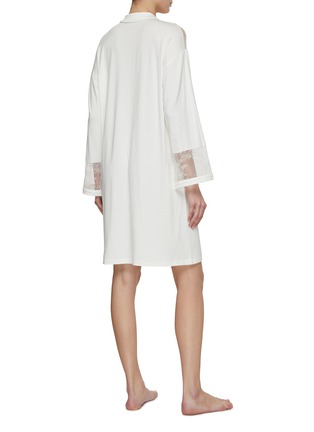 Back View - Click To Enlarge - YVES DELORME - Lyrisme Short Nightdress — Size XS/Ecru