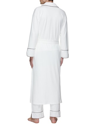 Back View - Click To Enlarge - YVES DELORME - Tempo Dressing Gown — Size M/Ecru