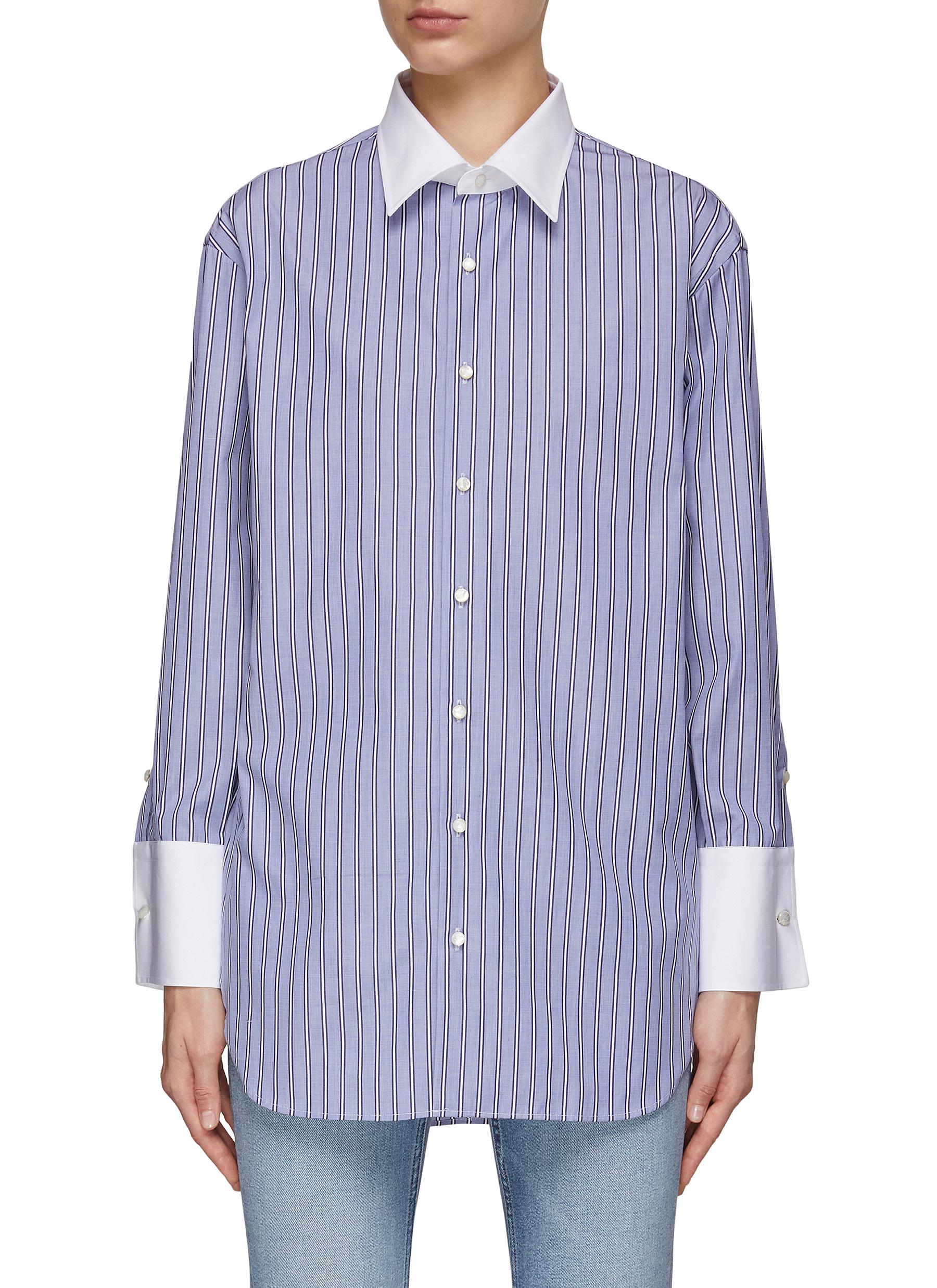 ATELIER LE DIPLOMATE | Margaux Striped Shirt | BLUE | Women | Lane