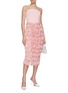 Figure View - Click To Enlarge - MARCHESA NOTTE - Rosette Appliqué Midi Dress